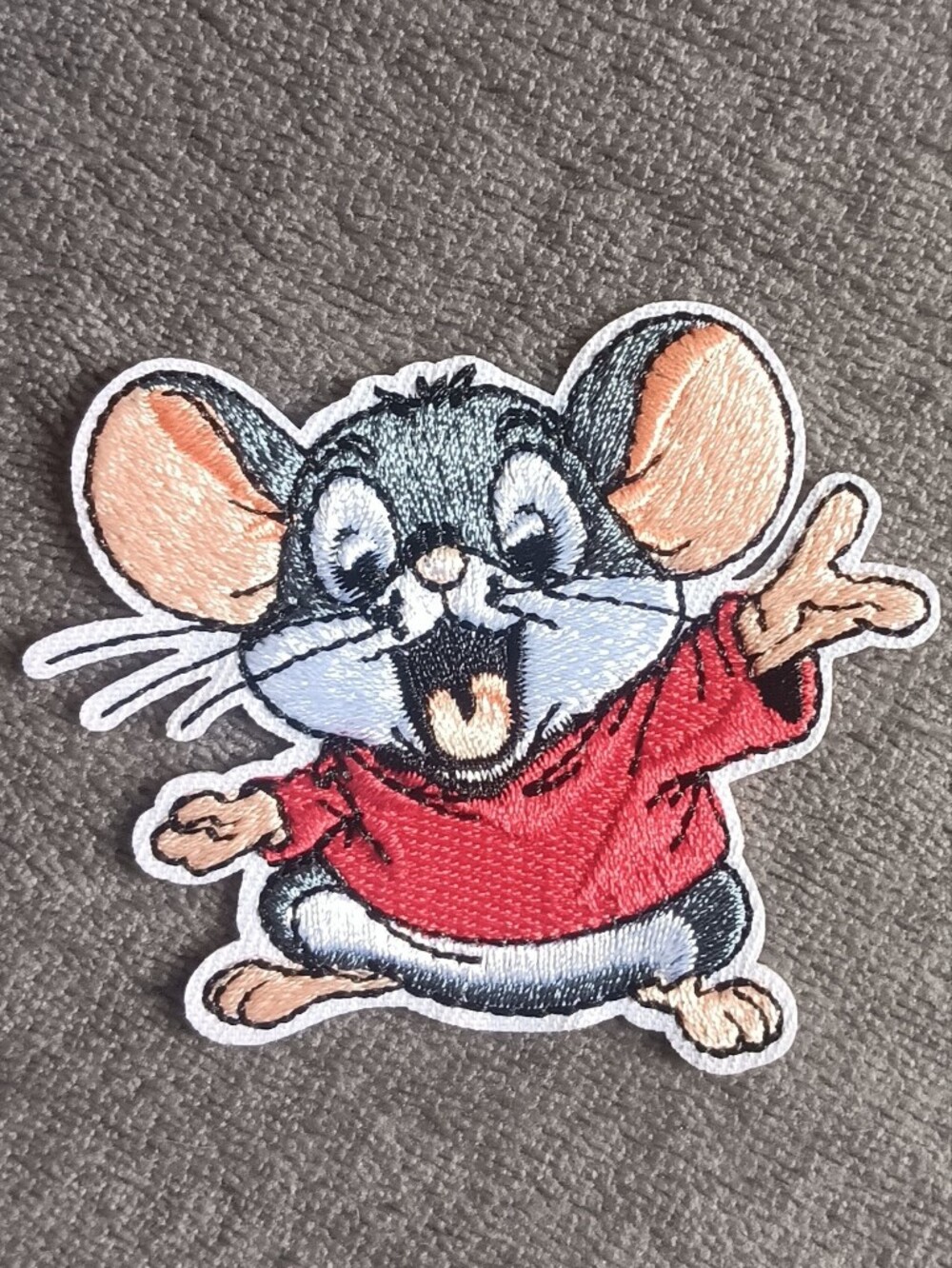 Adorable Whimsical Red Tee Mouse Iron On Patch, Fairy Fairycore Whimsy